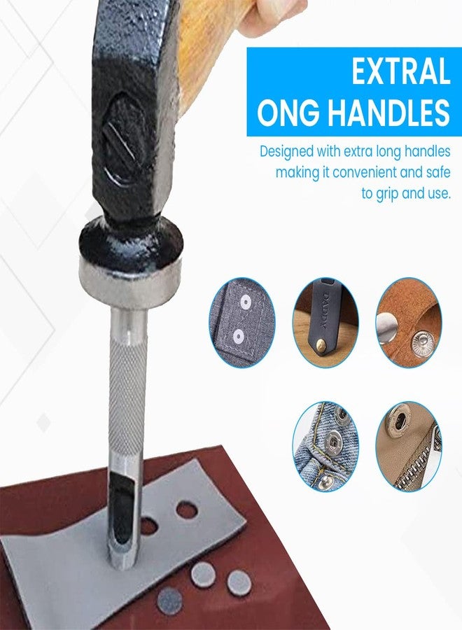 Serplex مجموعة أدوات تثقيب وتشكيل أزرار الكبس (11 قطعة) | مجموعة أدوات تثقيب أزرار برشام متعددة الأحجام لأعمال يدوية على الجلد، والجينز، والحقائب، والأحزمة، وأدوات إصلاح المنزل - Image 5